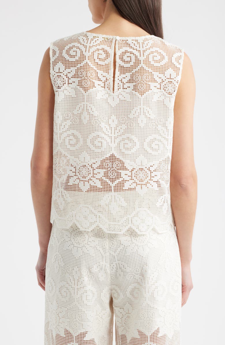 KOBI HALPERIN Shelly Lace Sleeveless Top, Alternate, color, Ivory