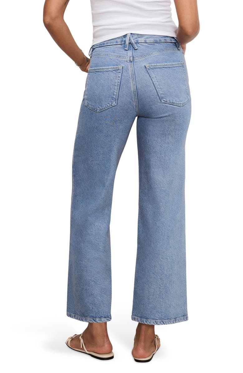 Good American Soft Tech Good Skate Crop Wide Leg Jeans, Alternate, color, Indigo860