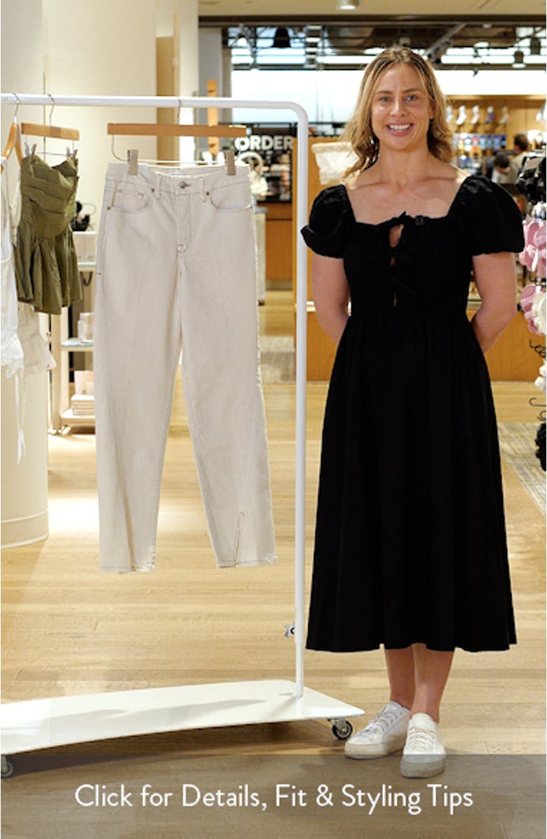 Good Boy Split Hem Petite Straight Leg Jeans, sales video thumbnail