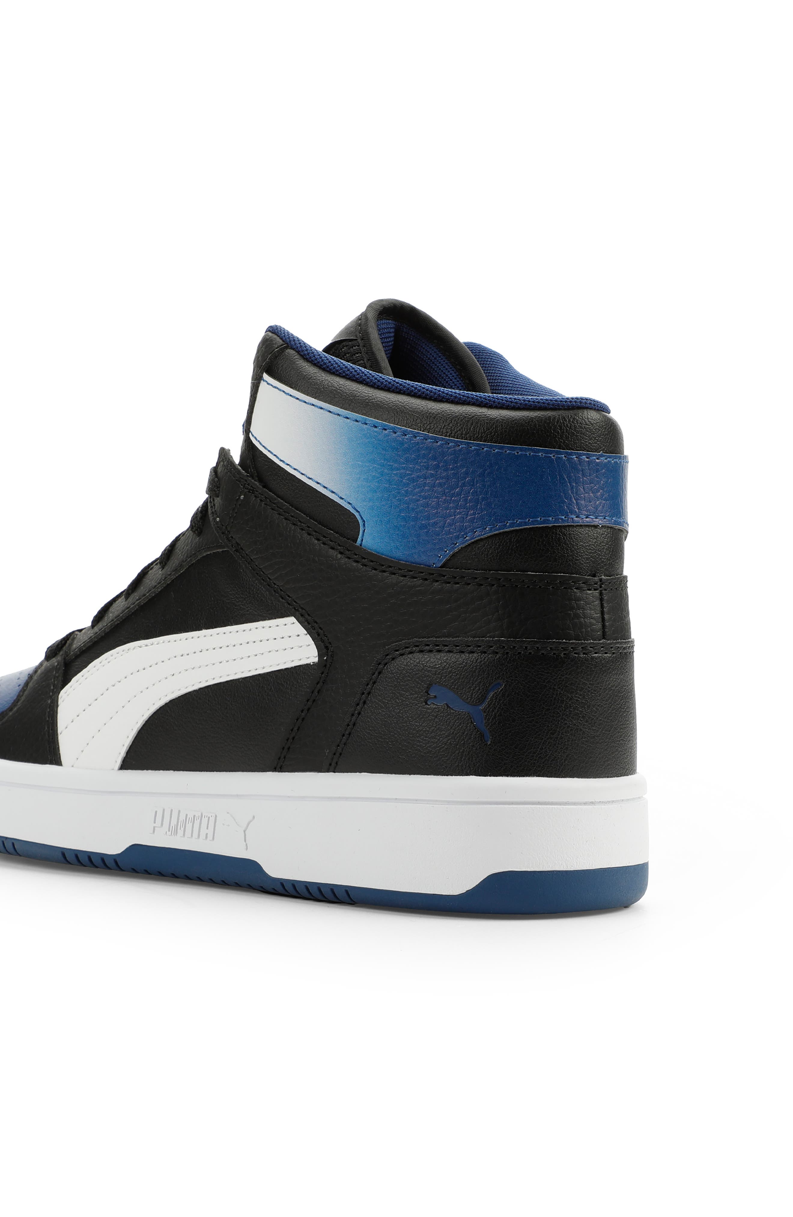 Rebound Layup Fade High Top Sneaker, Alternate, color, PUMA BLACK/ WHITE/ ULTRA BLUE
