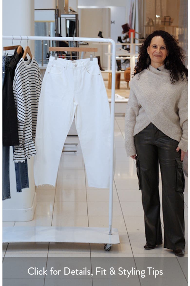 The Bubble Frayed High Waist Crop Barrel Jeans video