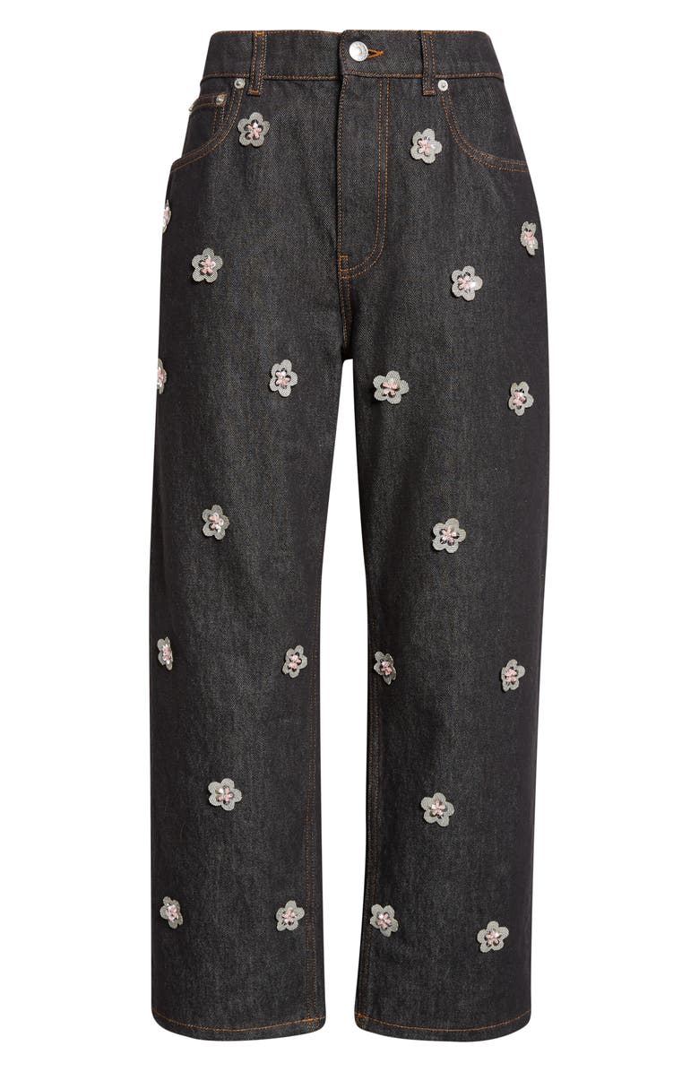 Marni Floral Embellished Stonewashed Carrot Fit Jeans, Alternate, color, 