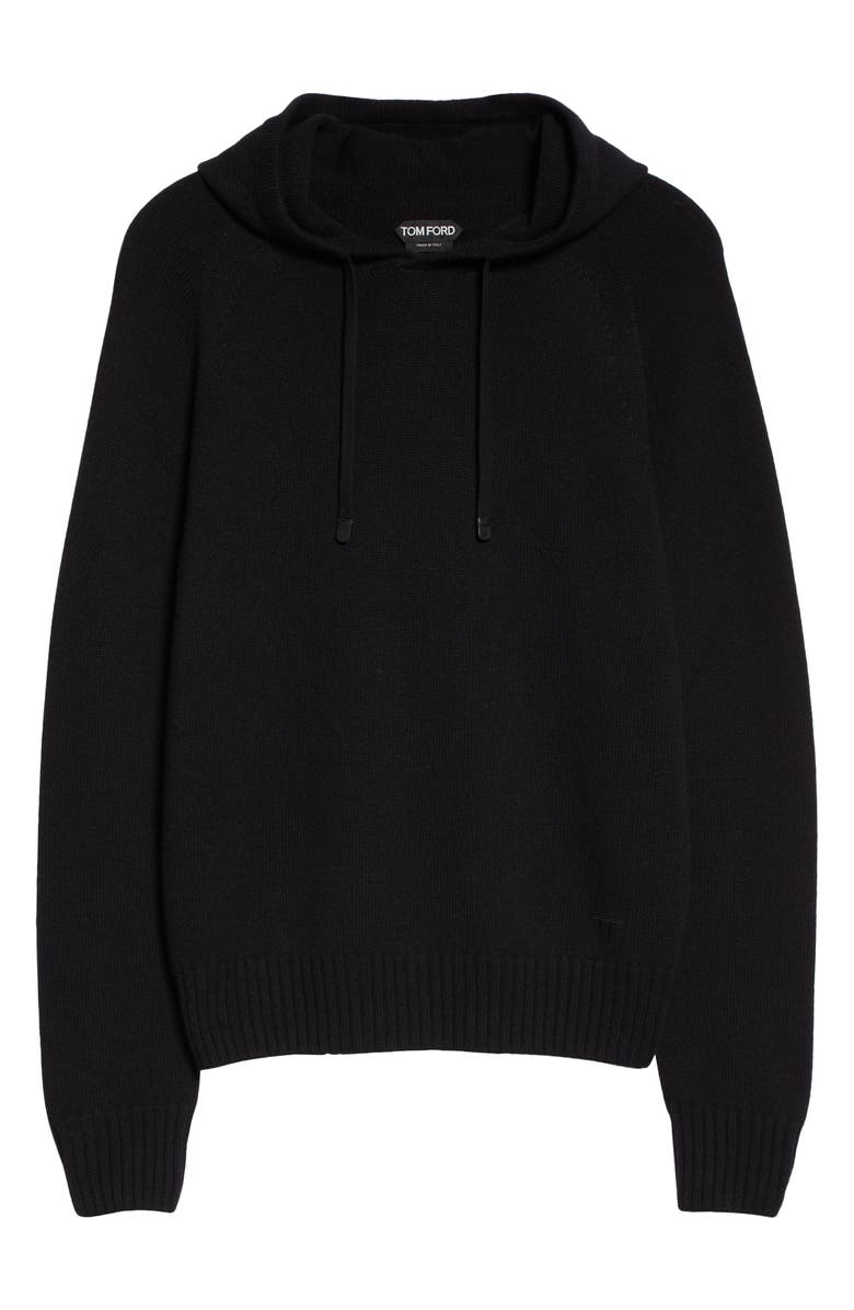 TOM FORD Cashmere Blend Hoodie Sweater, Alternate, color, Black
