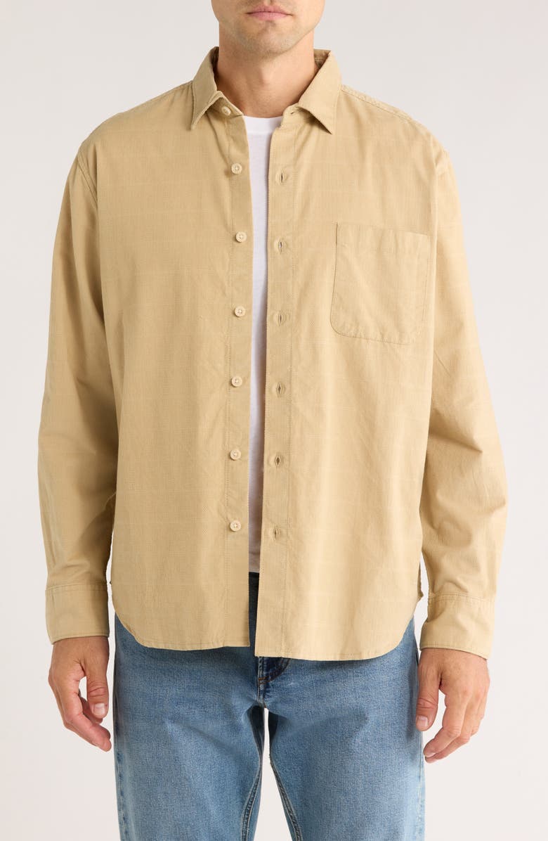 Tommy Bahama Beachfront Bonfire Button-Up Shirt, Main, color, Stone Khaki