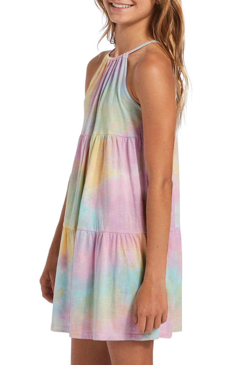 Billabong Kids' To the Beach Tiered Cotton Blend Halter Dress, Alternate, color, Washed Pink