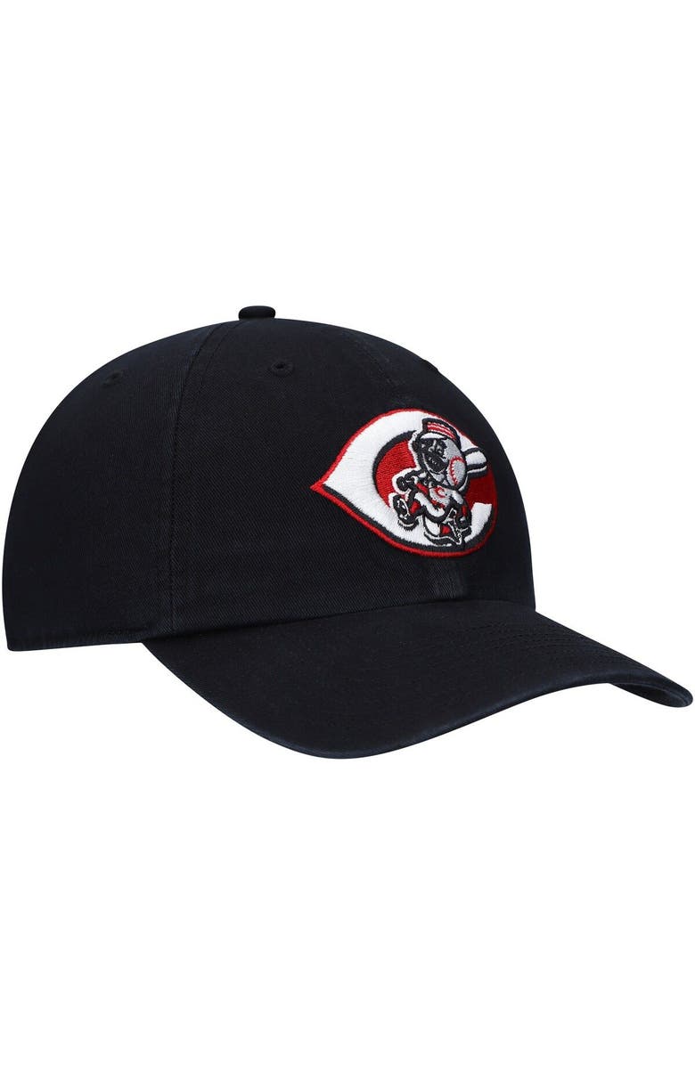 '47 Men's '47  Black Cincinnati Reds Cooperstown Collection Clean Up Adjustable Hat, Alternate, color, 