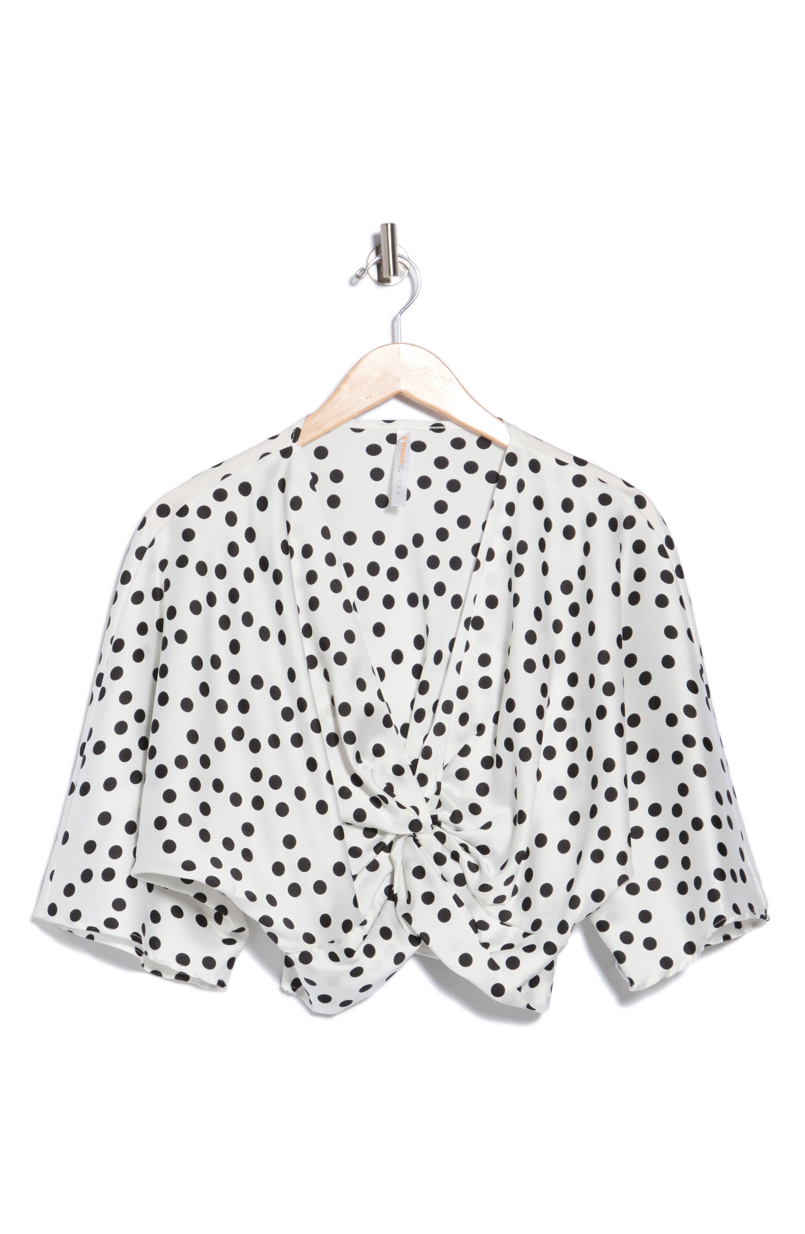 Polka Dot Front Twist Top