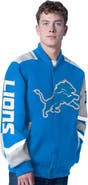G-III SPORTS BY CARL BANKS Men's G-III Sports by Carl Banks Blue Detroit Lions Prime Time Full-Zip Racing Jacket