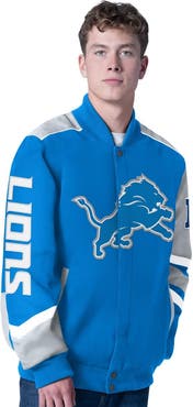 G-III SPORTS BY CARL BANKS Men's G-III Sports by Carl Banks Blue Detroit Lions Prime Time Full-Zip Racing Jacket