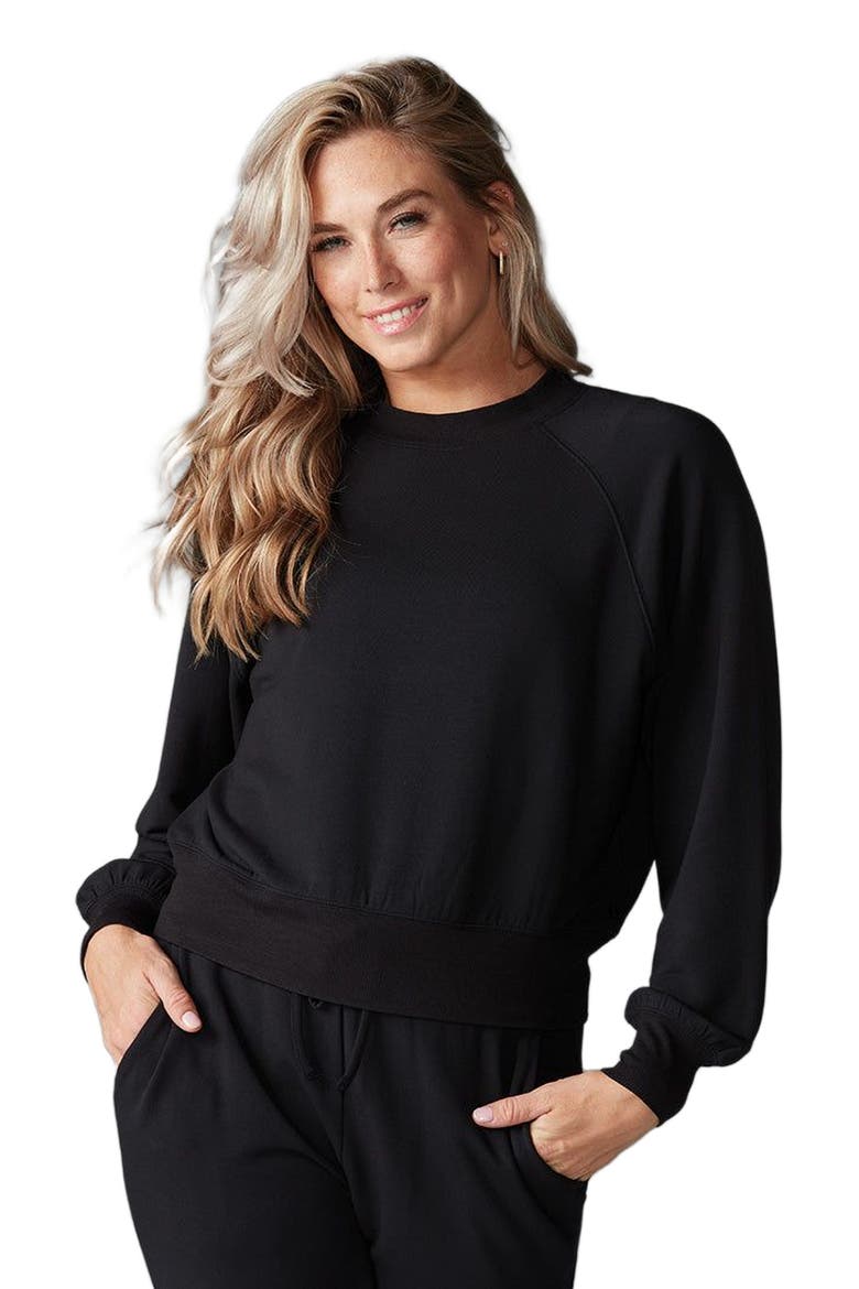 Ease Crew Sweatshirt, Alternate, color, EBONY