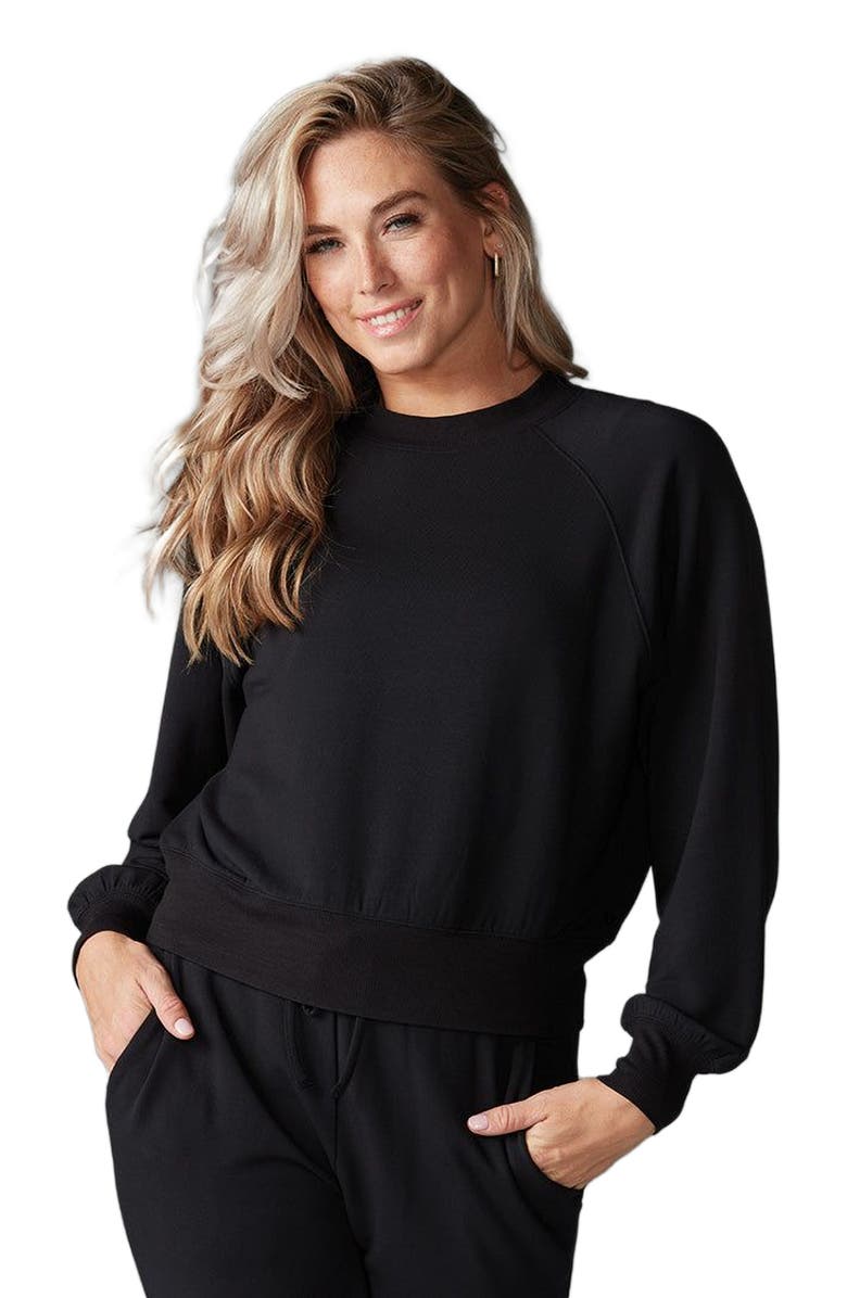 Tavi Ease Crew Sweatshirt, Alternate, color, Ebony