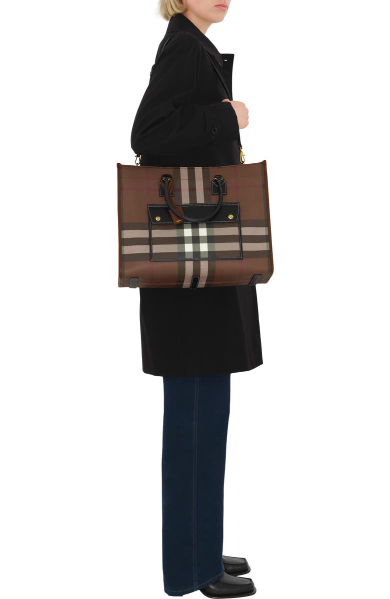 Burberry Medium Freya Tote, Alternate, color, Dark Birch Brown