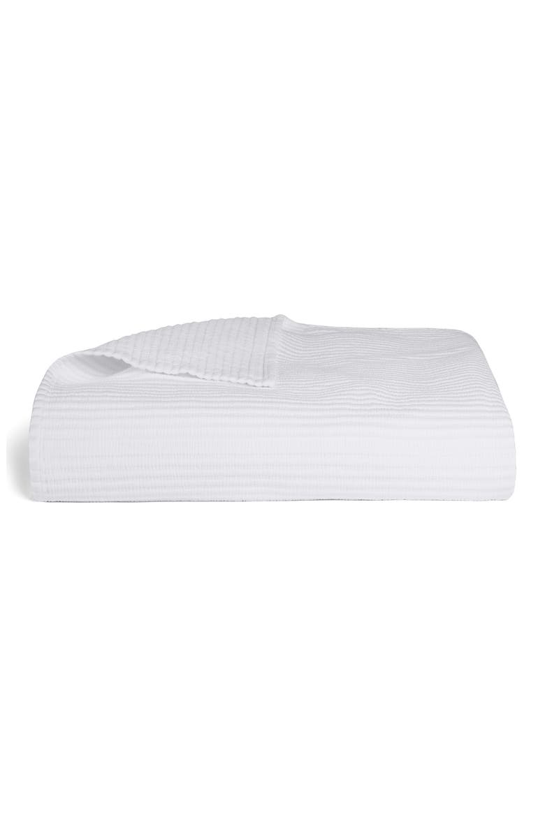 Matelassé Coverlet, Main, color, WHITE