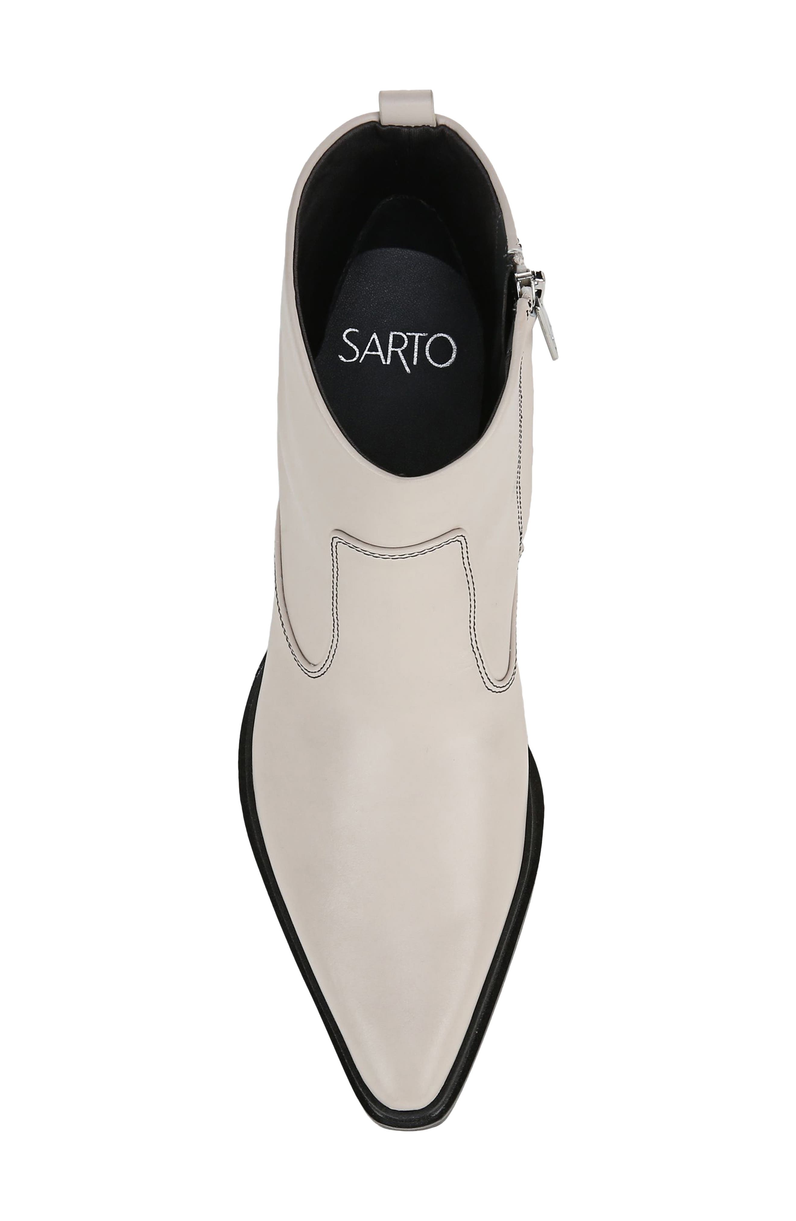 SARTO by Franco Sarto Blake Pointed Toe Bootie, Alternate, color, White