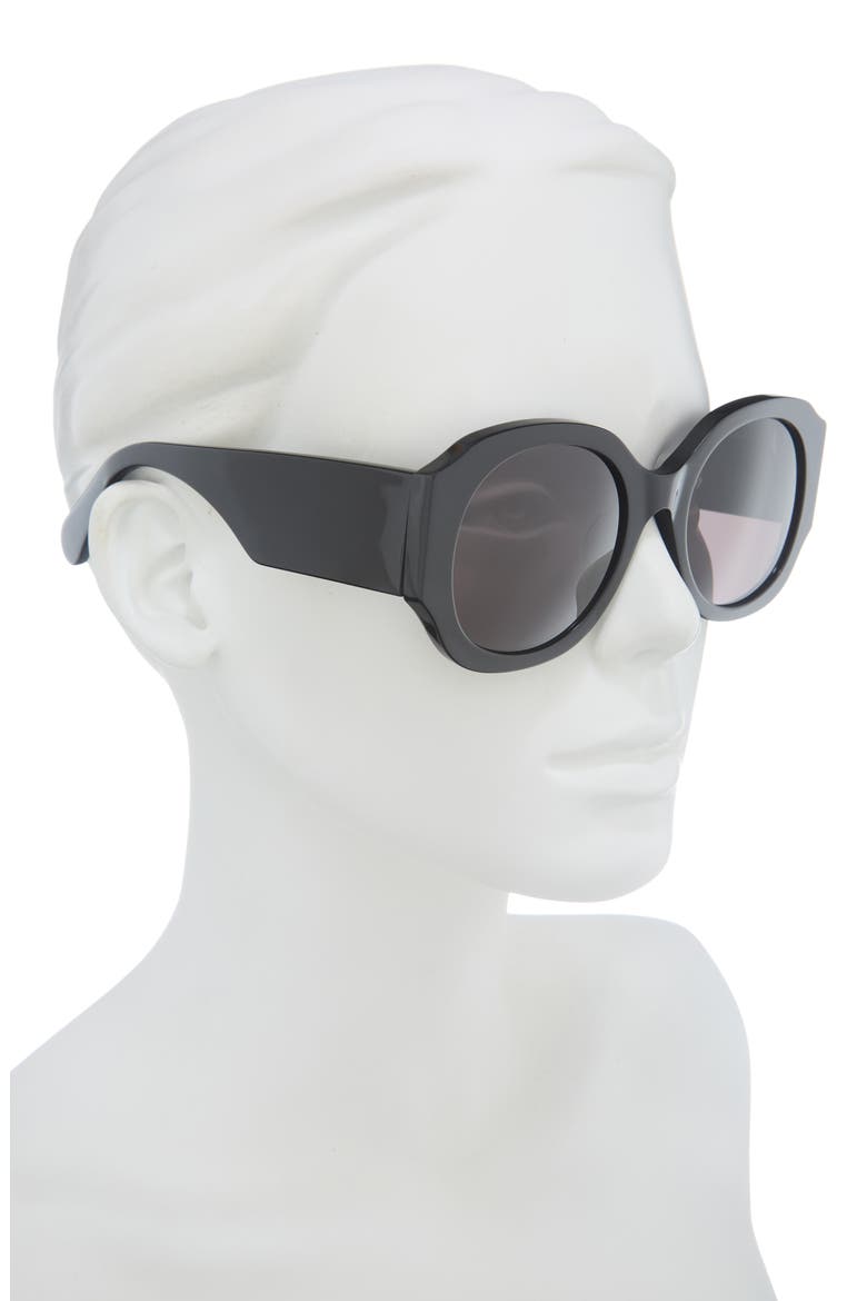 55mm Round Sunglasses, Alternate, color, BLACK BLACK GREY