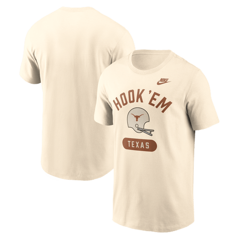 Men's Nike Natural Texas Longhorns Legacy Arch Helmet T-Shirt