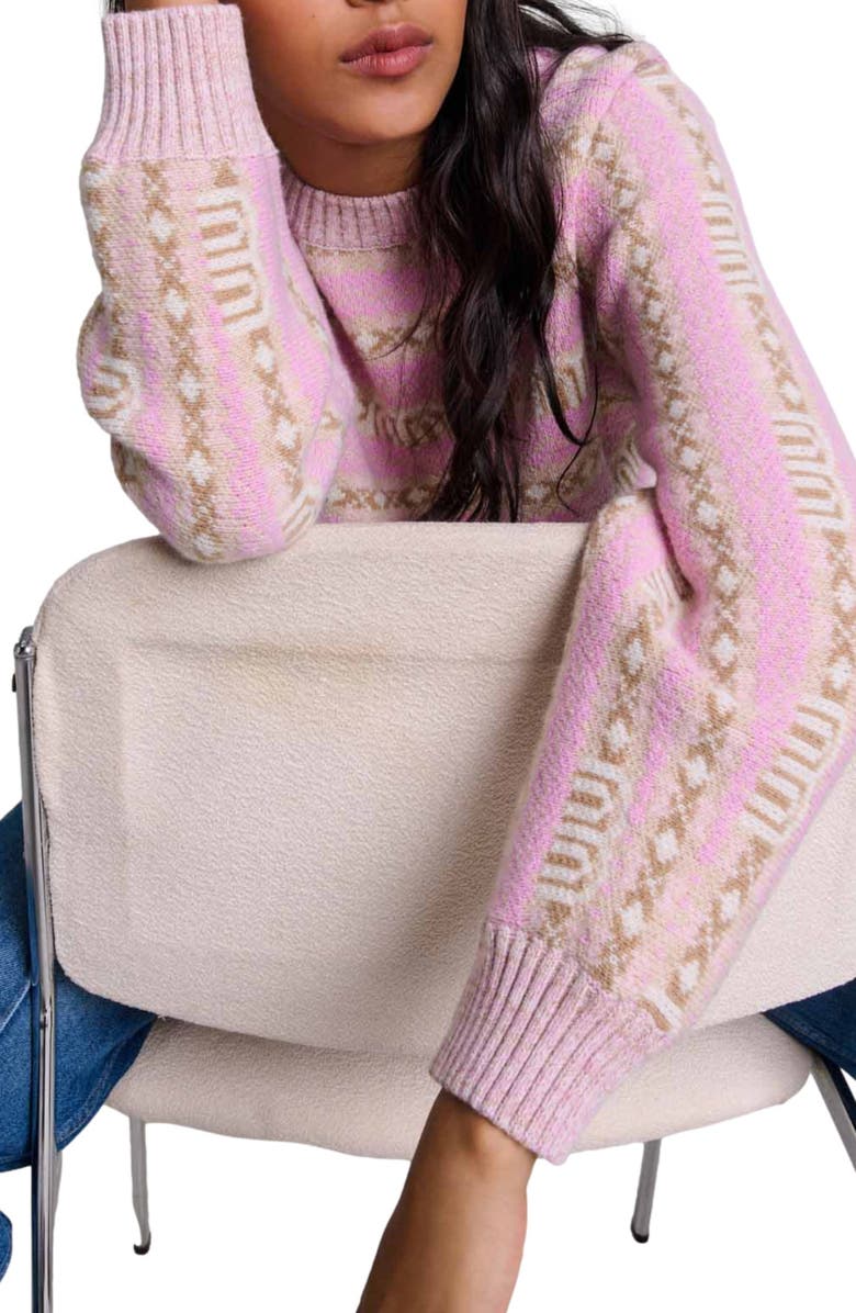 maje Jacquard sweater, Alternate, color,