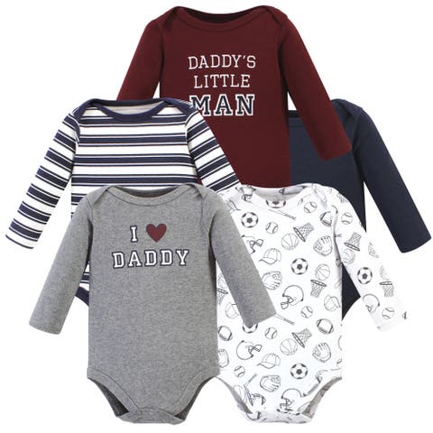 Five-Piece Collection of Long-Sleeve Cotton Bodysuits