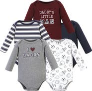 Hudson Baby Five-Piece Collection of Long-Sleeve Cotton Bodysuits