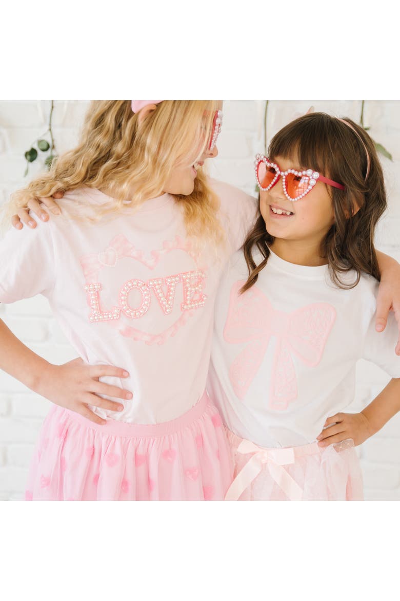 Pearl Love Patch Short Sleeve T-Shirt, Alternate, color, Ballet Pink