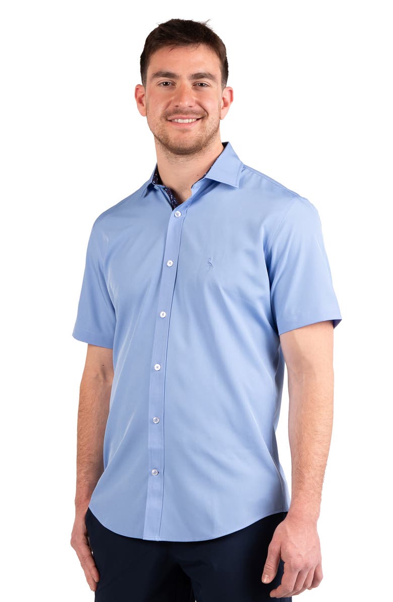 TailorByrd Solid Performance Short Sleeve Shirt, Alternate, color, Light Blue