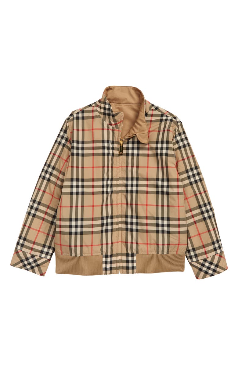 Burberry Kids' Reversible Check Cotton Jacket, Alternate, color,