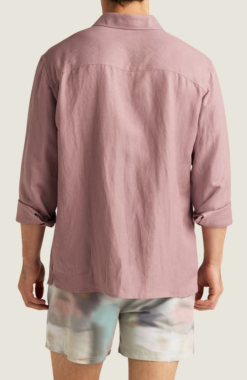 AUTO-REPLY™ AUTO-REPLY™ ANDREW LINEN BLEND BUTTON-UP SHIRT 