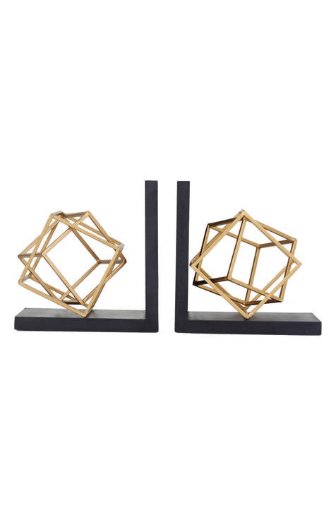 The Novogratz Geometric Stainless Steel Bookends