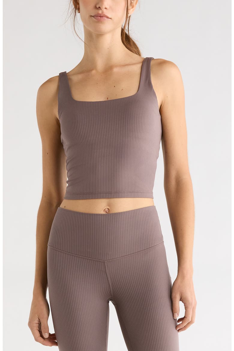 Thrive Rib Bra Tank, Main, color, GREY PLUM
