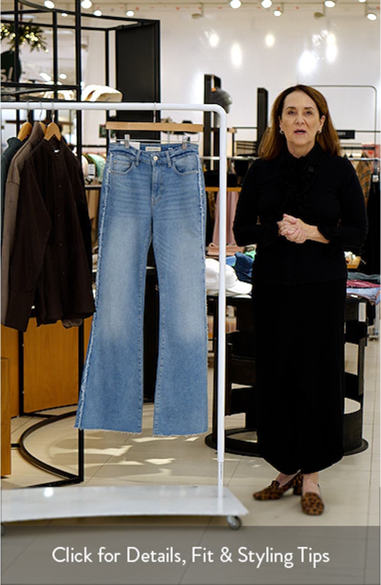 Mia Fray Seam Raw Hem Flare Leg Jeans, sales video thumbnail