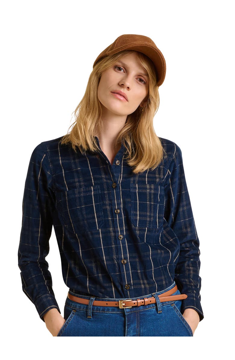 Brakeburn Frances Long Sleeve Checked Shirt, Main, color, Blue