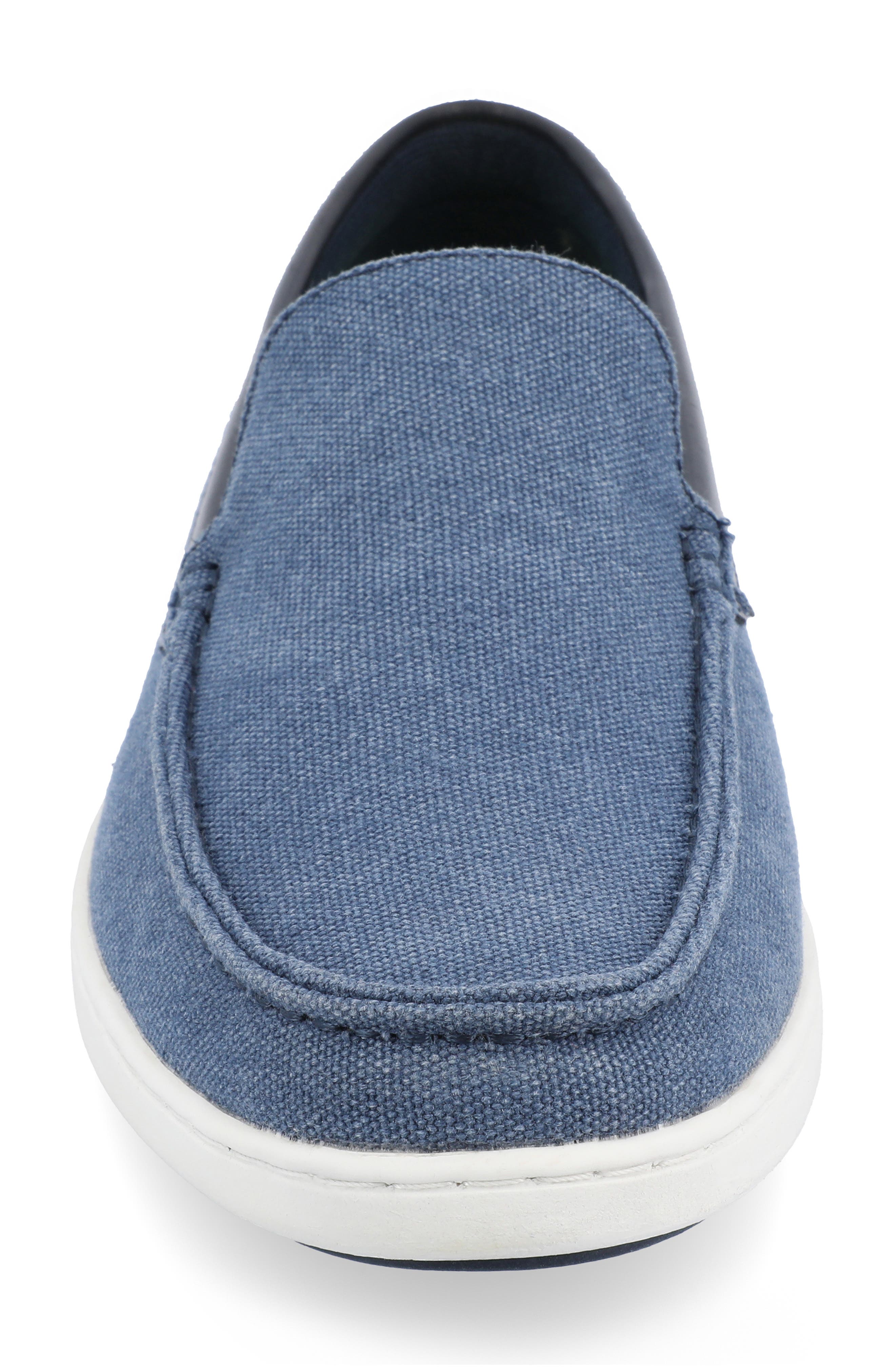 VANCE CO Corey Moc Toe Twill Loafer, Alternate, color, Blue