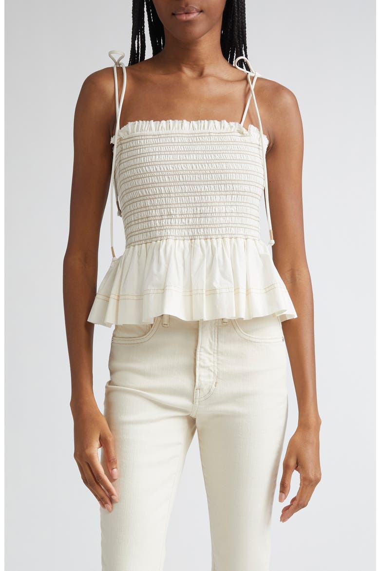 Ophelia Smock Cotton Top, Main, color, DOVE