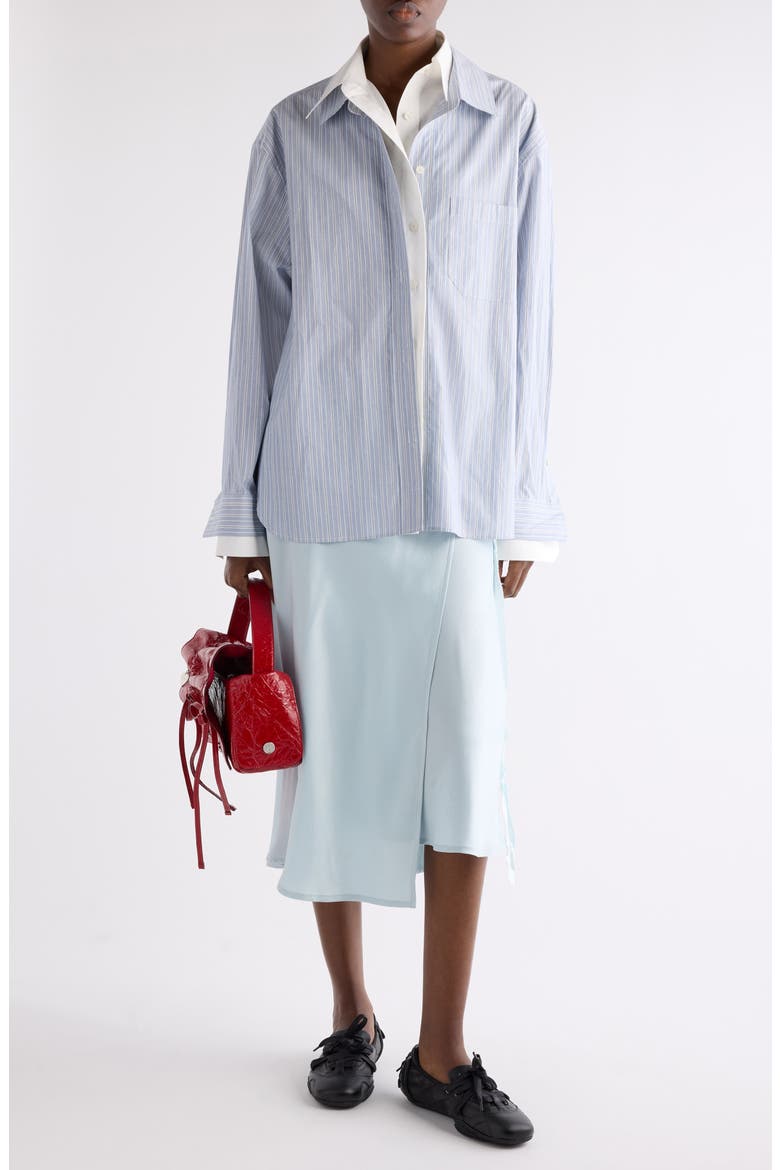 Soublera Layered Stripe Button-Up Shirt, Alternate, color, BLUE/ WHITE