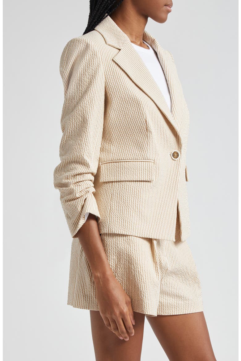 Aaliyah Seersucker Dickey Jacket, Alternate, color, KHAKI/ WHITE