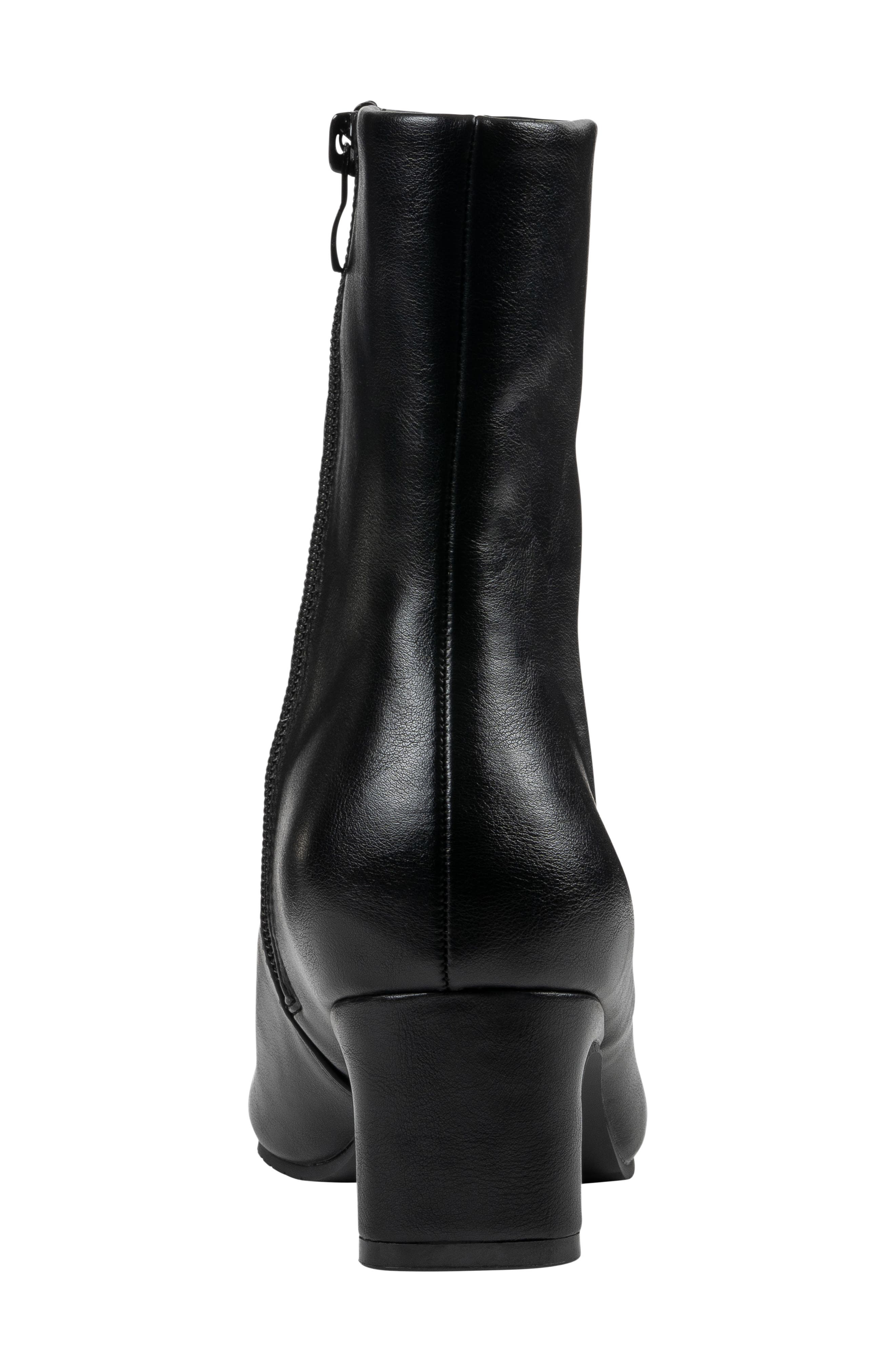 Larsa Faux Leather Ankle Boot, Alternate, color, BLACK