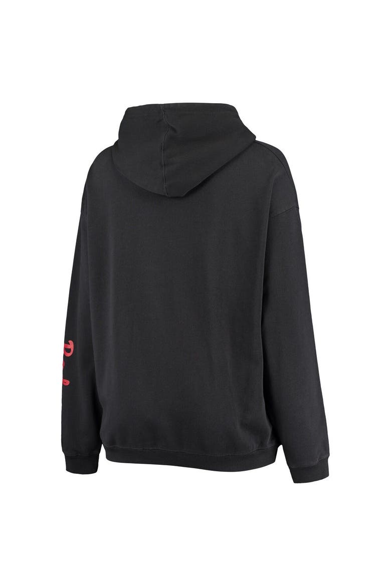Women's Pressbox Black Wisconsin Badgers Rock n Roll Super Oversized Pullover Hoodie, Alternate, color, Black