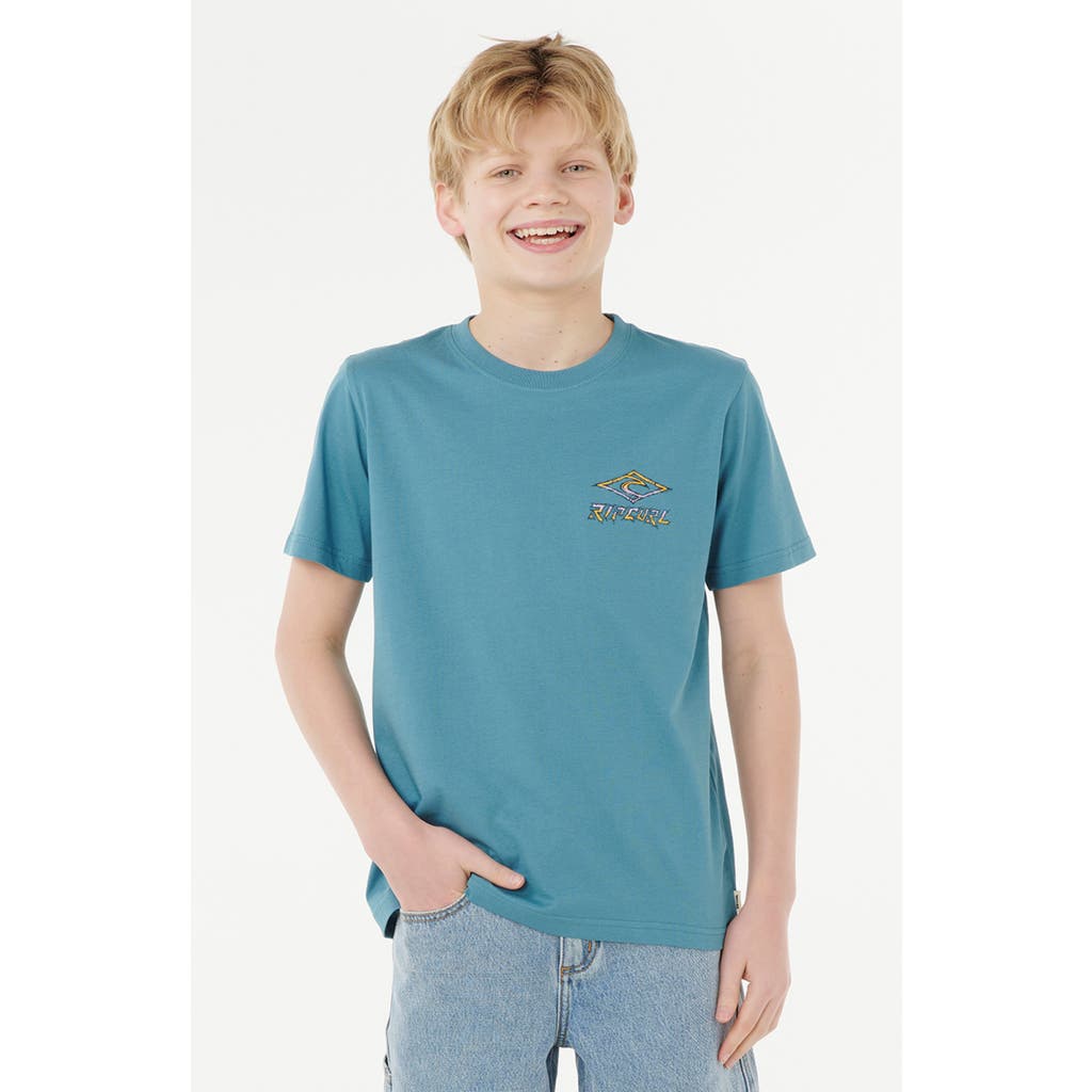 Rip Curl Kids' Tropic Daze Logo Cotton Graphic T-shirt In Blue