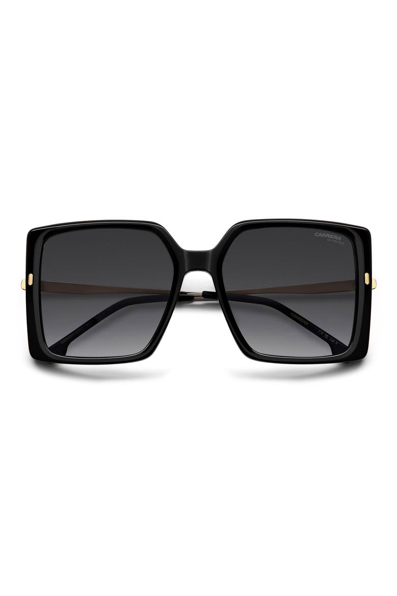57mm Rectangular Sunglasses, Alternate, color, BLACK GOLD/ DARK GREY