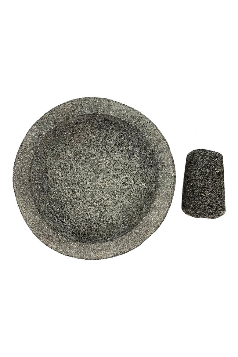 Molcajete in Basket, Alternate, color, GREY