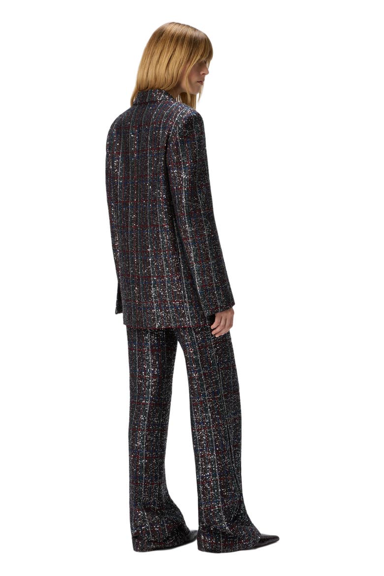 Double-breasted Blazer With Check Pattern, Alternate, color, Multicoloured