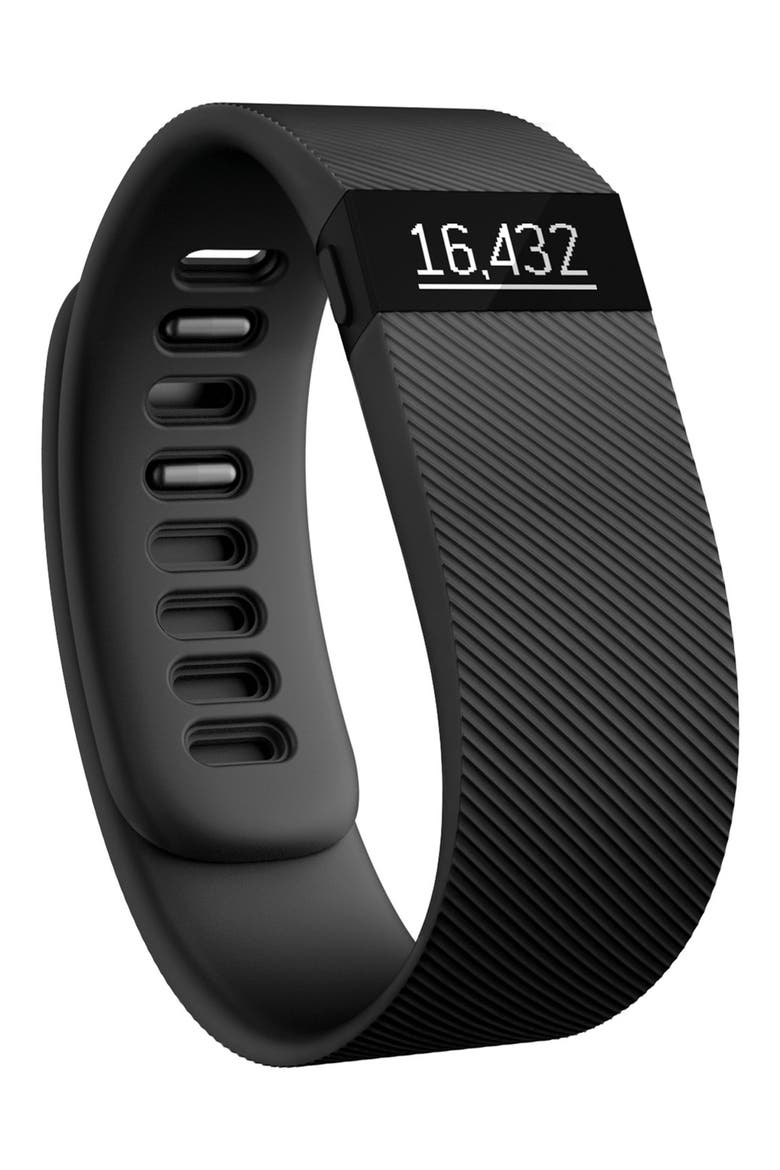 'Charge' Wireless Activity & Sleep Wristband Tracker, Main, color, BLACK