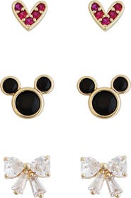 Panacea Set of 3 Mickey Mouse Stud Earrings