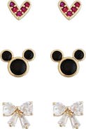 Panacea Set of 3 Mickey Mouse Stud Earrings