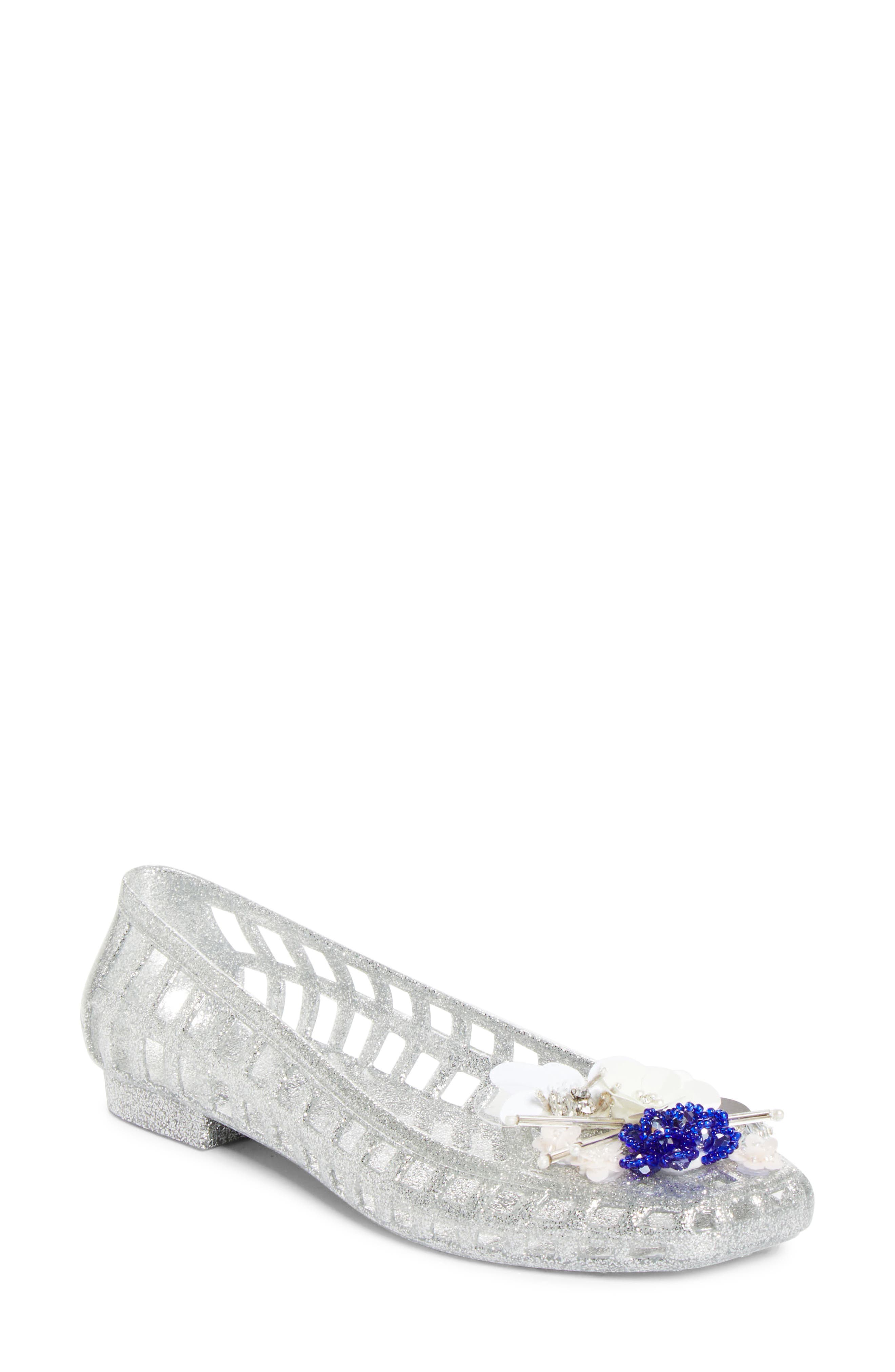 HEAVENLY JELLY Sprig Jelly Ballet Flat, Main, color, Silver