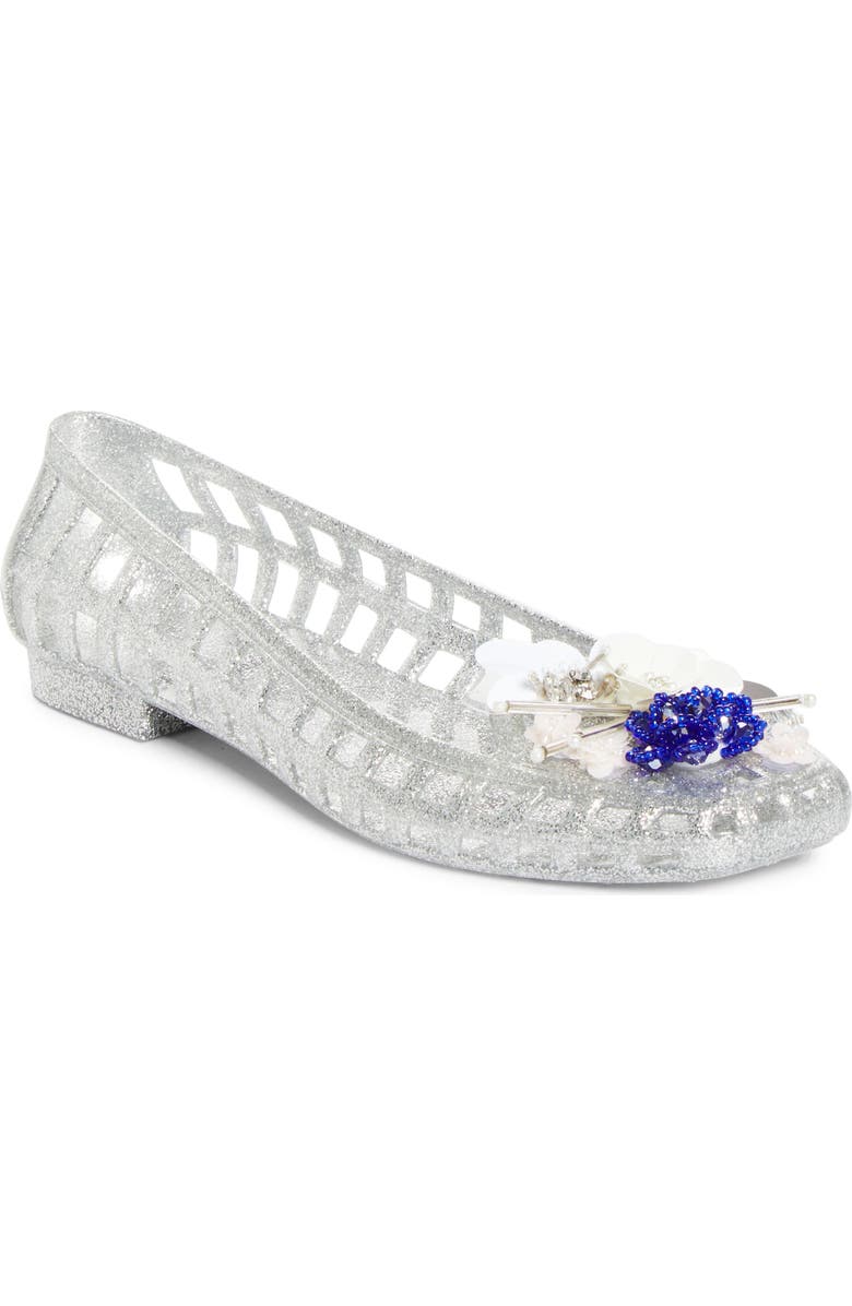 HEAVENLY JELLY Sprig Jelly Ballet Flat, Main, color, Silver