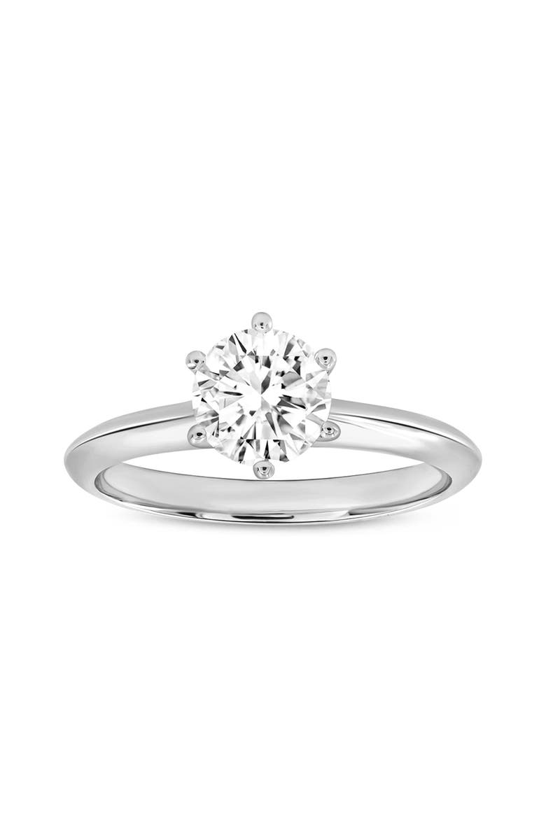LuvMyJewelry Tesi 14K White Gold Round Shape Lab Grown Diamond Solitaire Ring - 1 Ct, Main, color, 