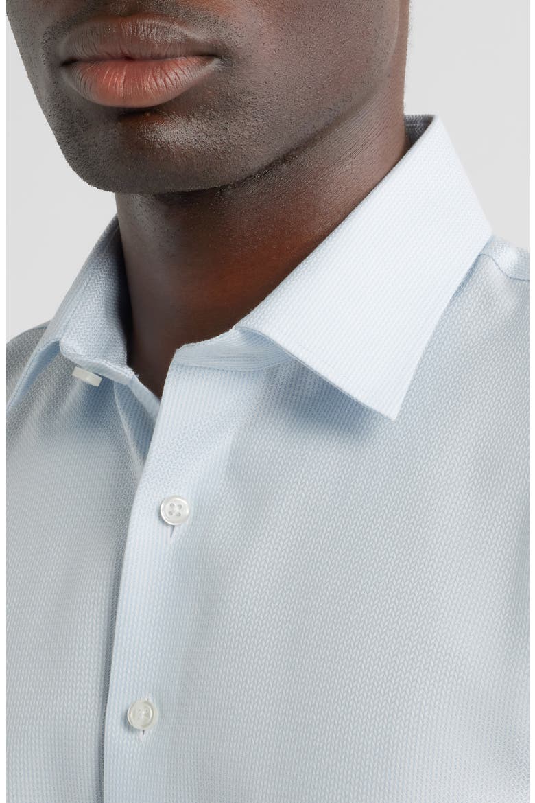 Trim Fit PremiumCotton Dobby Dress Shirt, Alternate, color, BLUE ADRIANO TEXTURE