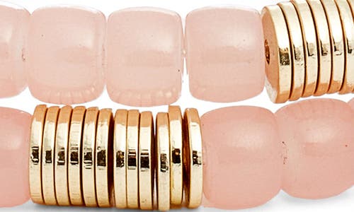 Nordstrom Set Of Two Beaded Stretch Bracelets In Rose- Gold
