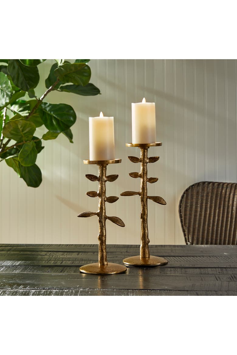 Brier Candle Stands Set of 2, Alternate, color, Gold